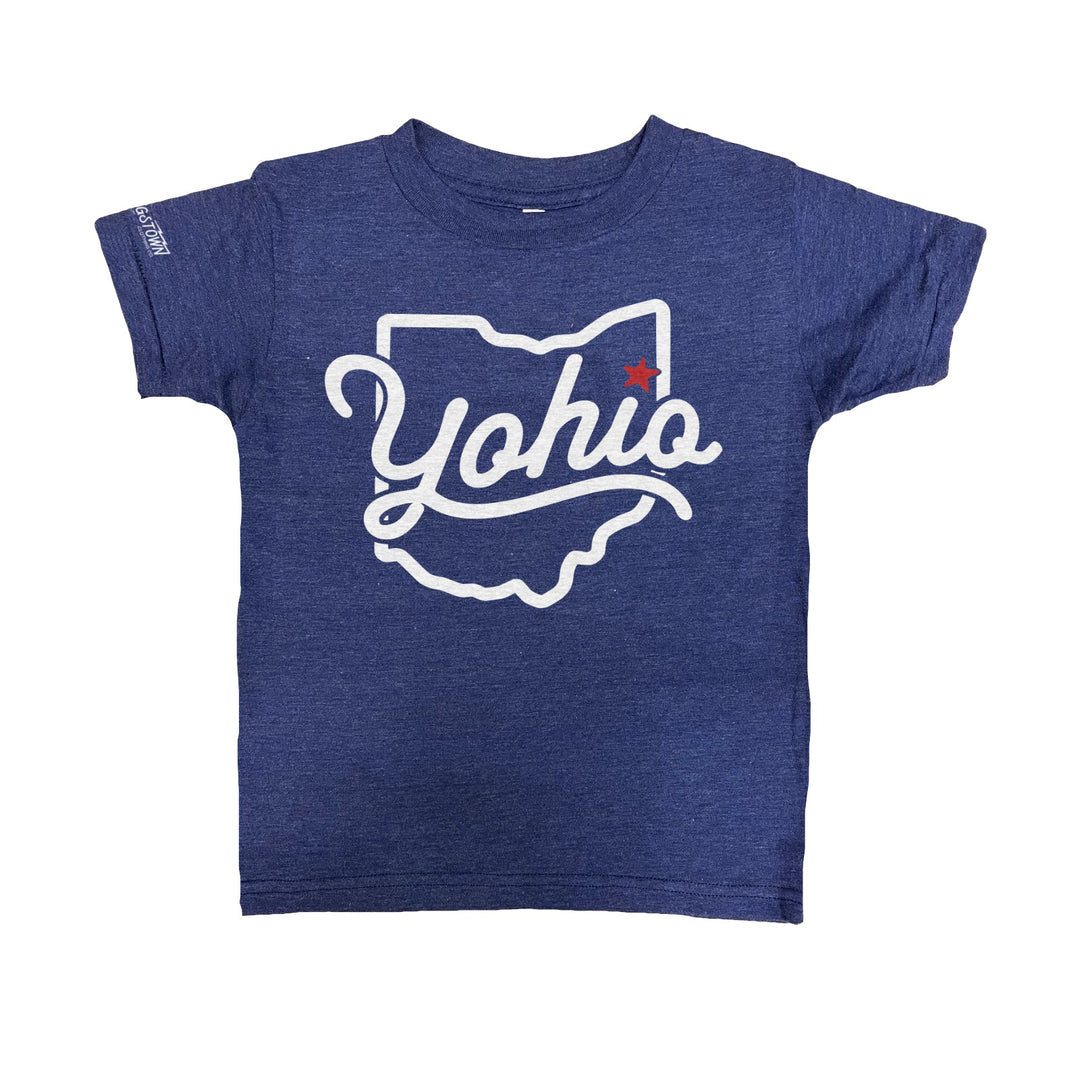 Yohio Kids kids tee in Heather Navy by Youngstown Clothing Co.