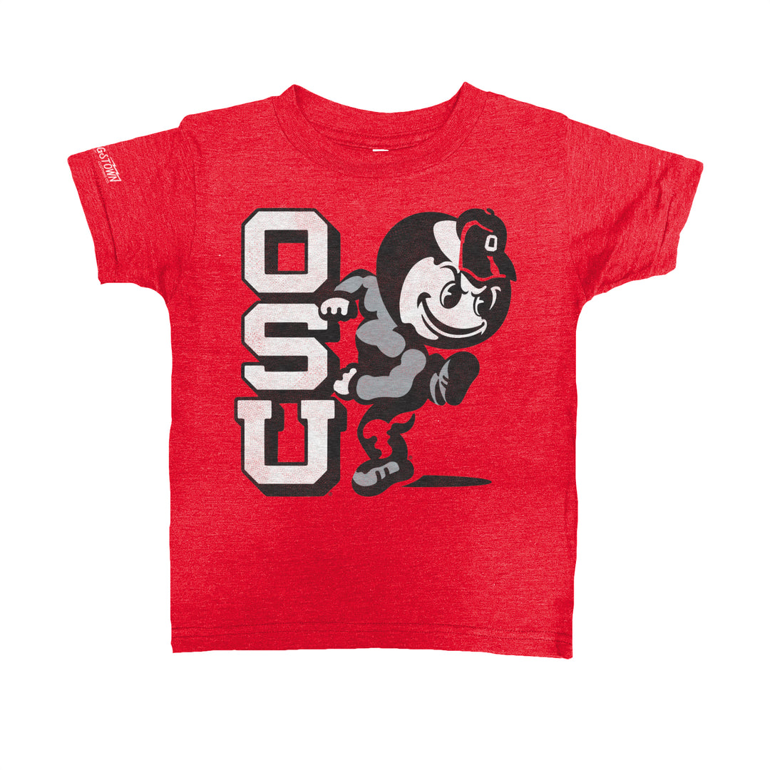 OSU Heritage Brutus Kids kids tee in Heather Red by Youngstown Clothing Co.