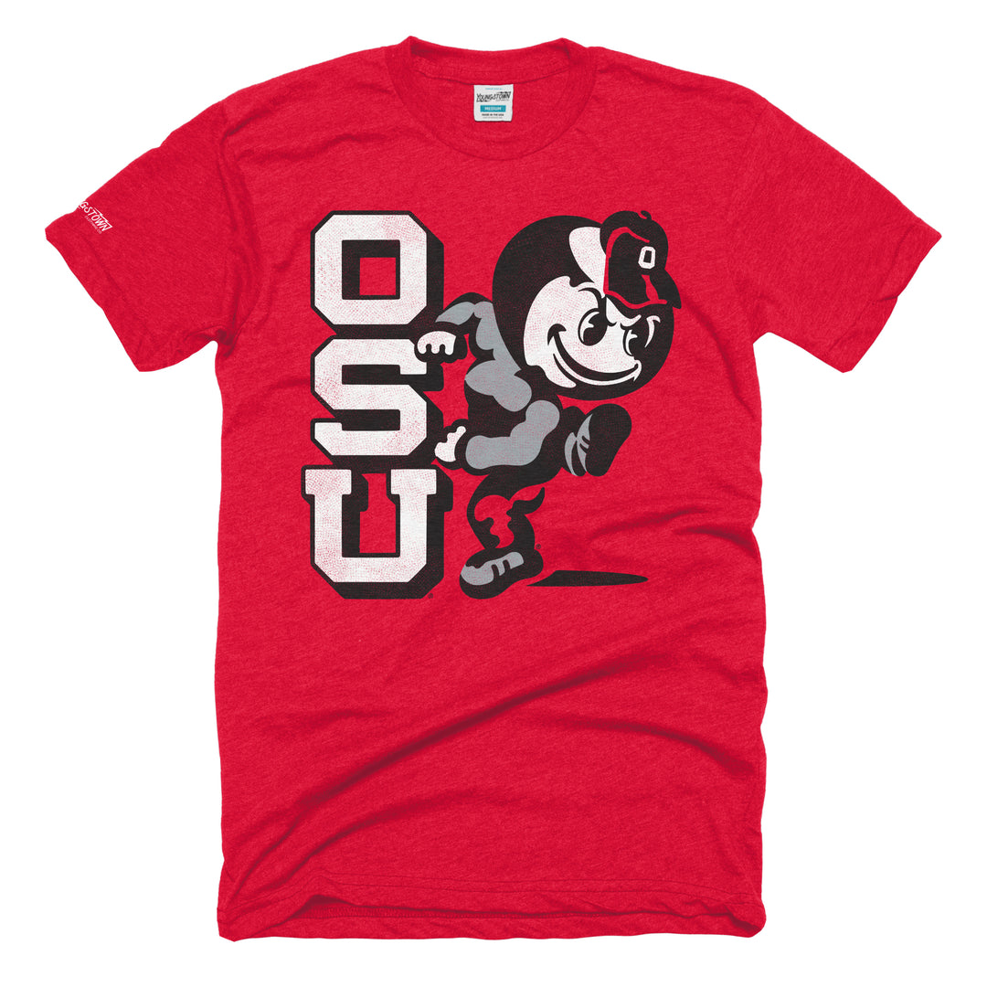 OSU Heritage Brutus tee in Heather Red by Youngstown Clothing Co.