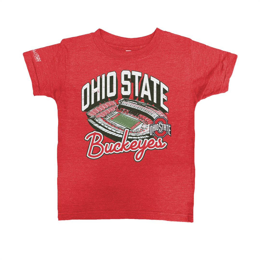 Ohio Stadium Kids kids tee in Heather Red by Youngstown Clothing Co.