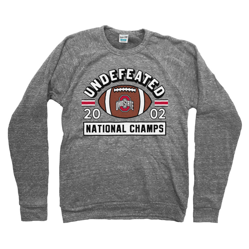 Ohio State 2002 National Champs Sweatshirt in Heather Gray by Youngstown Clothing Co.
