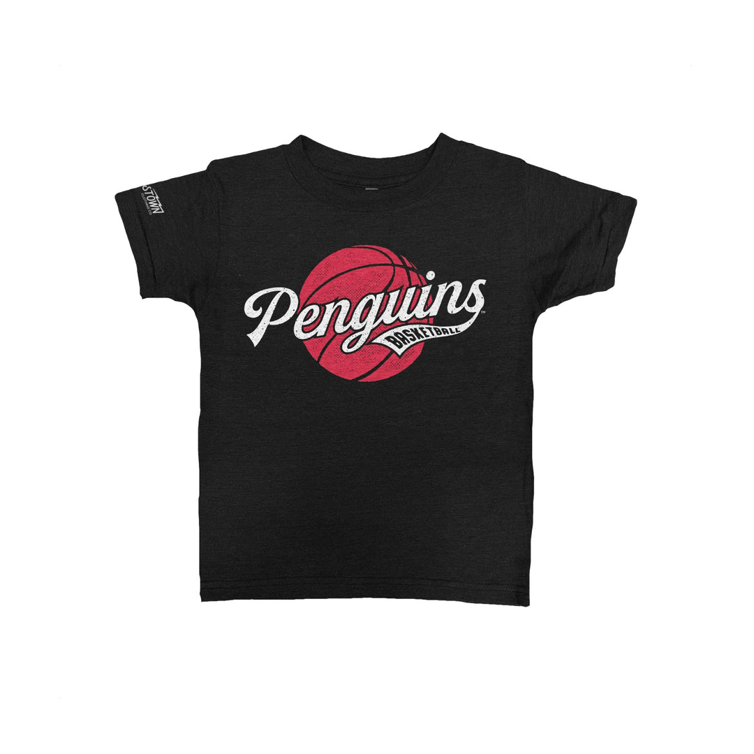 Penguins Basketball Kids kids tee in Heather Black by Youngstown Clothing Co.