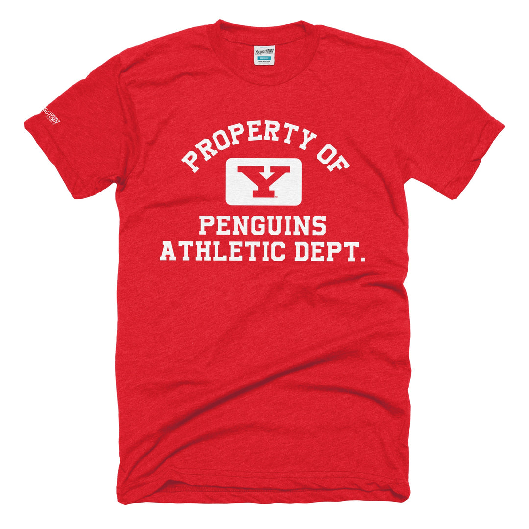 Property of YSU Athletic Dept tee in Heather Red by Youngstown Clothing Co.