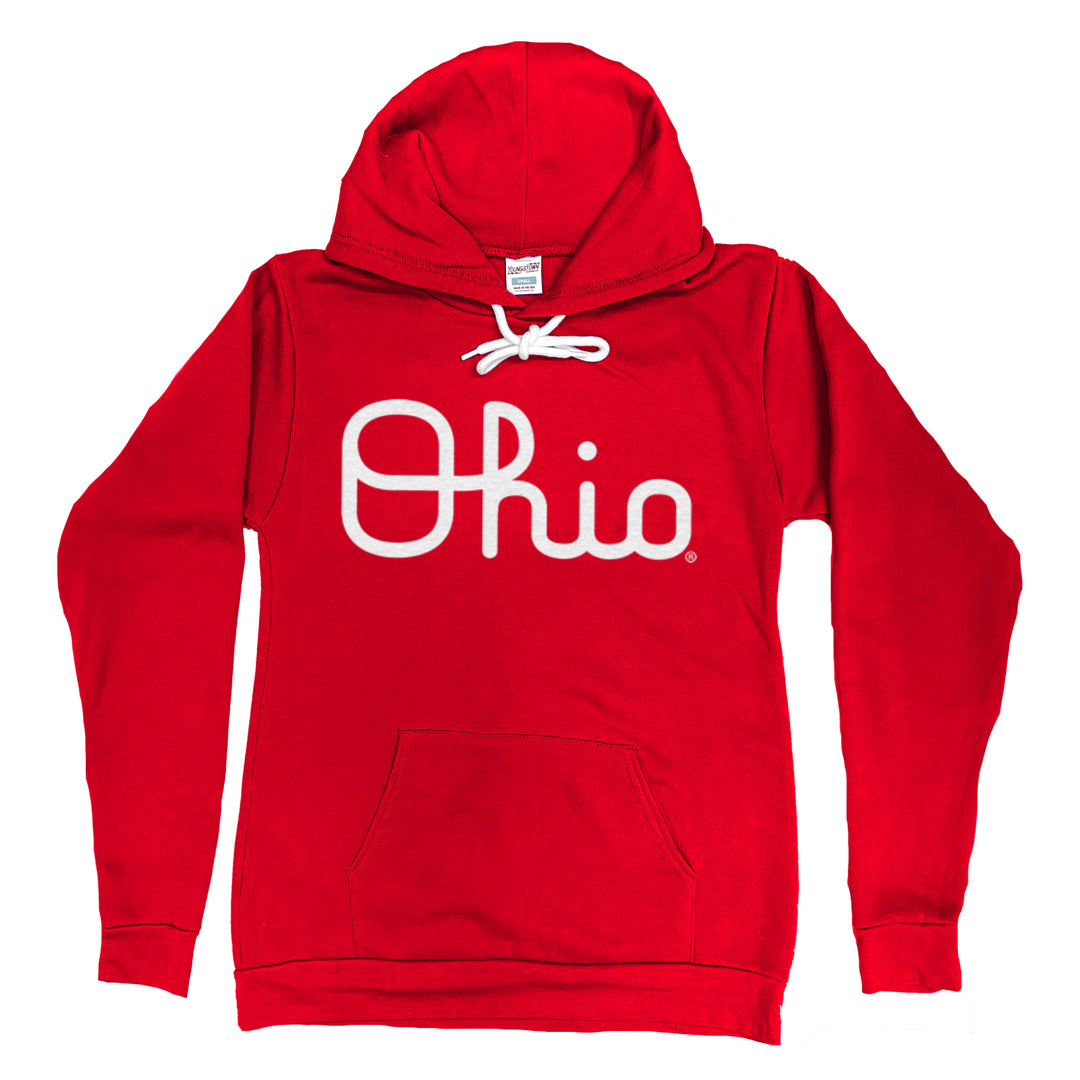 Script Ohio Hoodie (Red) in Red by Youngstown Clothing Co.
