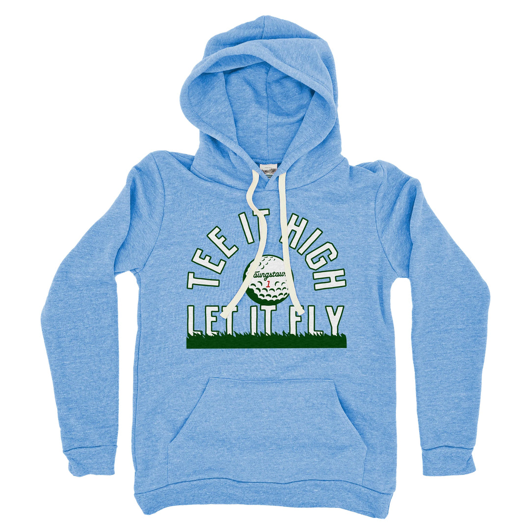 Tee It High and Let it Fly Hoodie in Heather Blue by Youngstown Clothing Co.
