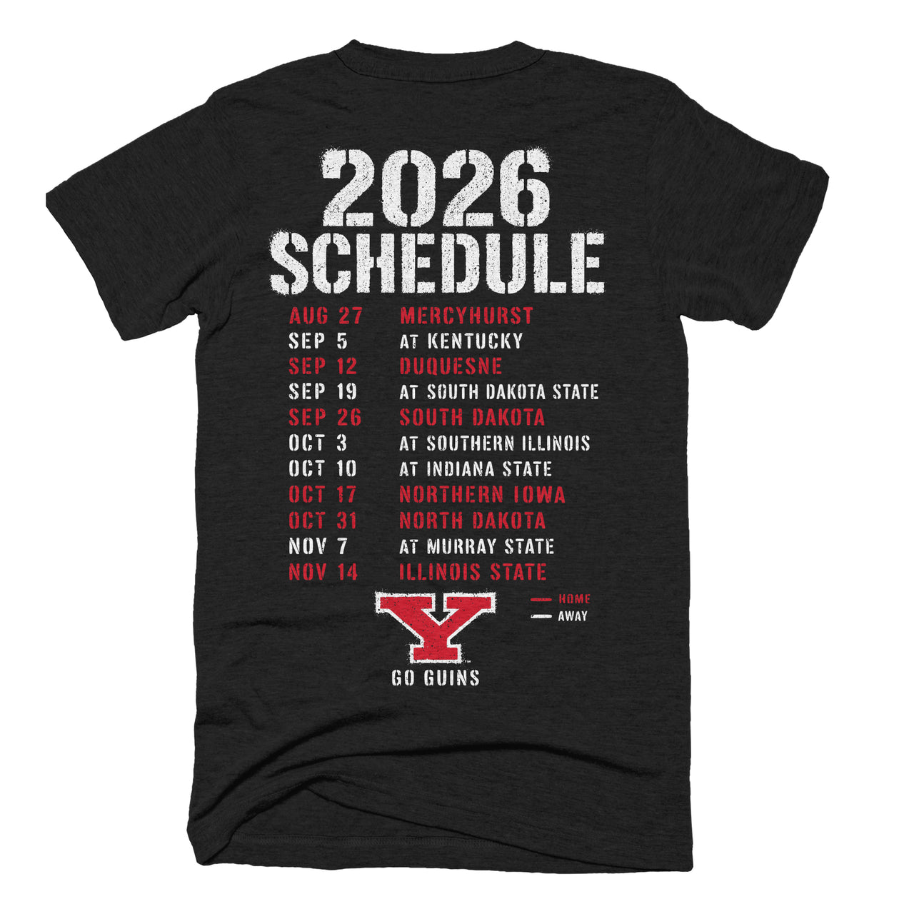 YSU Football 2026 Schedule Tee