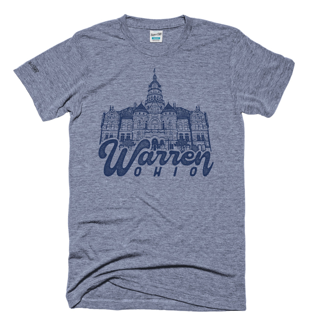Downtown Warren Ohio tee in Heather Gray by Youngstown Clothing Co.