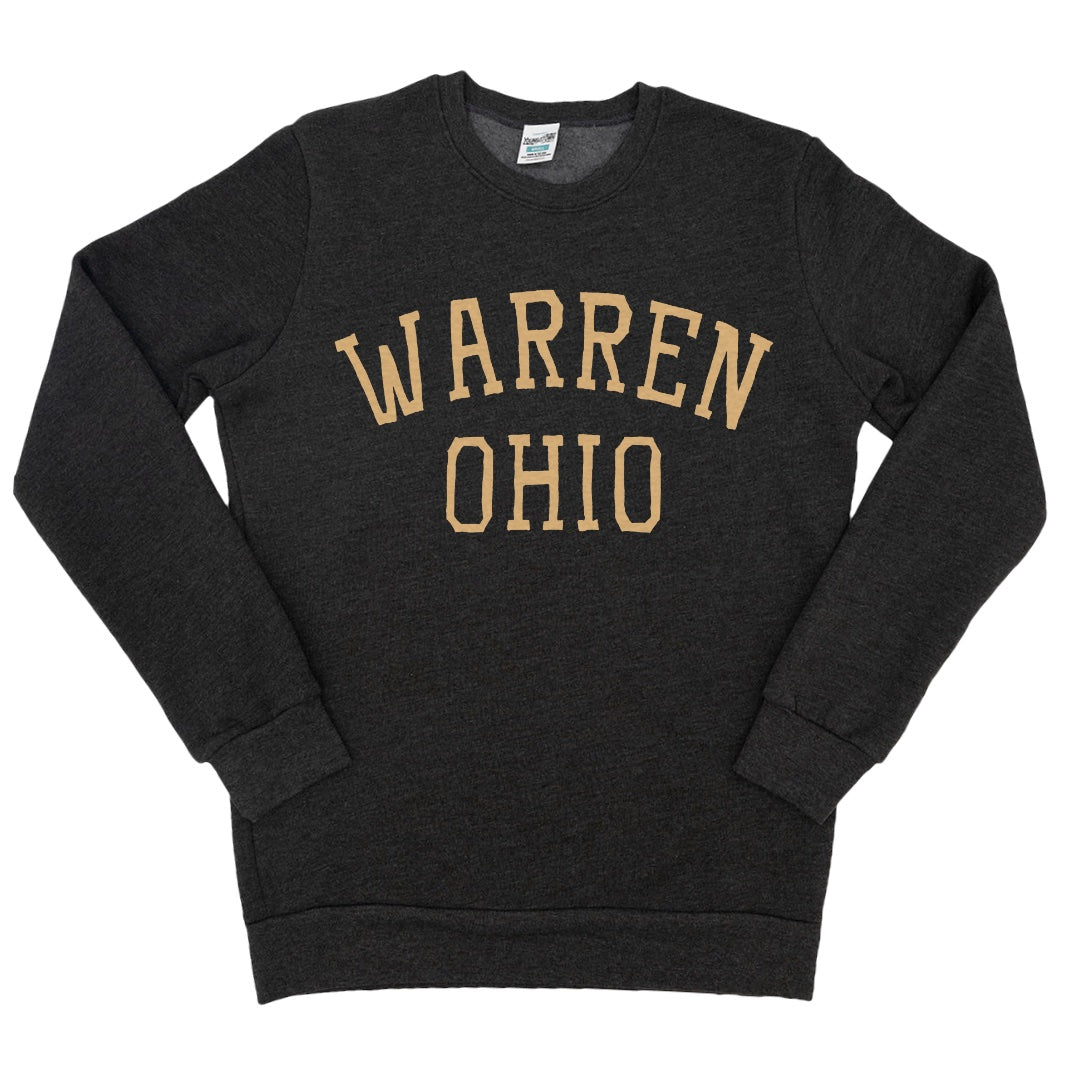 Warren Ohio Text Sweatshirt in Heather Smoke by Youngstown Clothing Co.