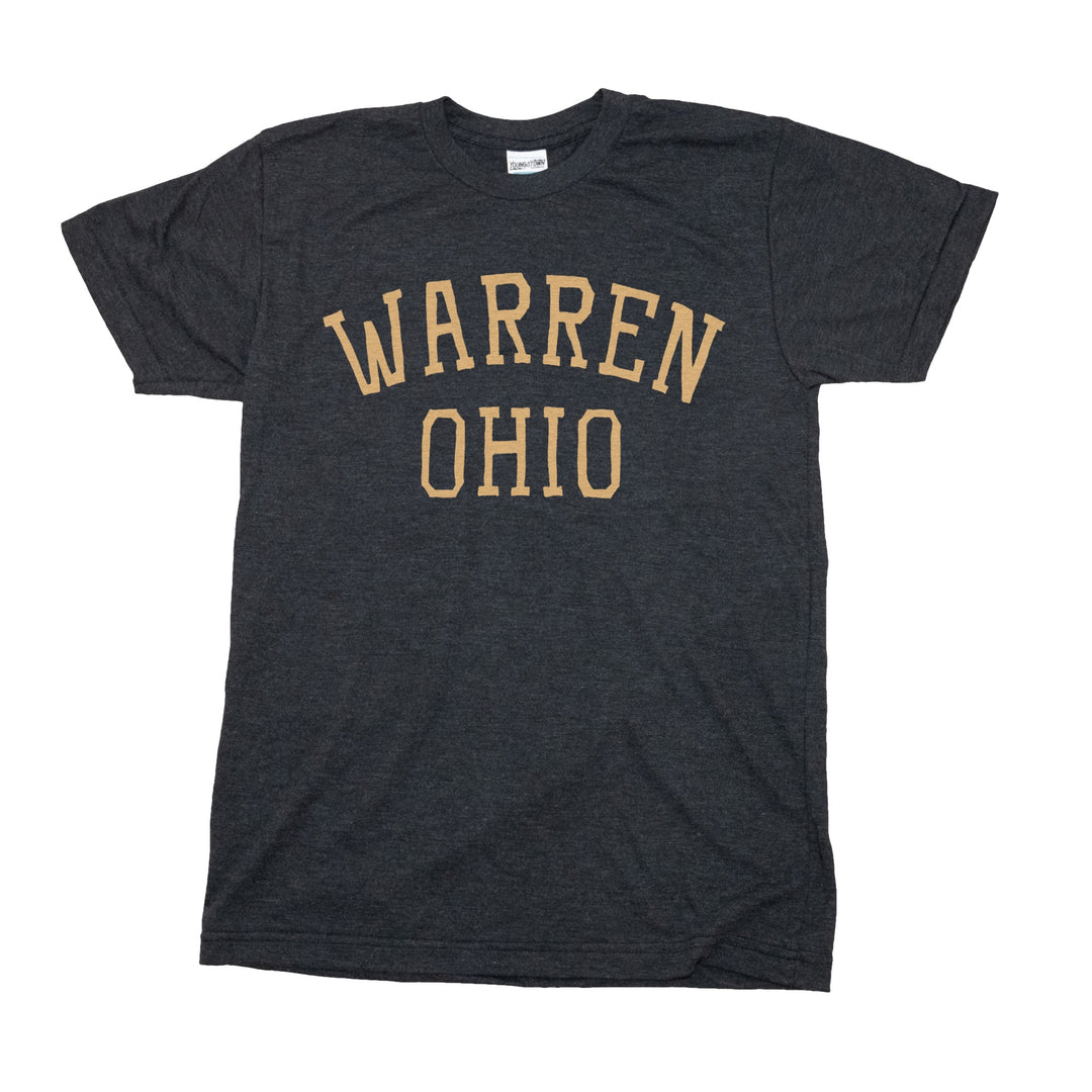 Warren Ohio Text tee in Heather Charcoal by Youngstown Clothing Co.