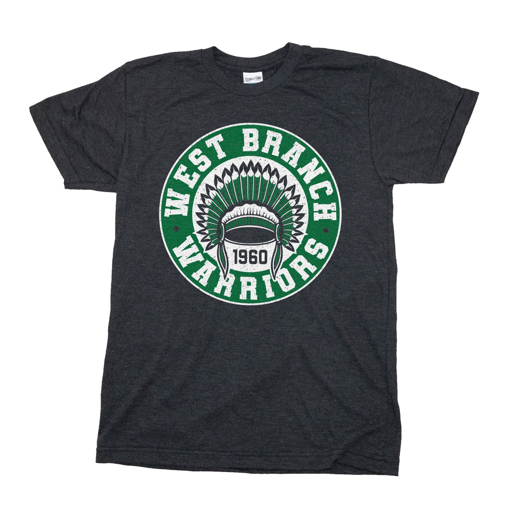 West Branch Warriors tee in Heather Charcoal by Youngstown Clothing Co.