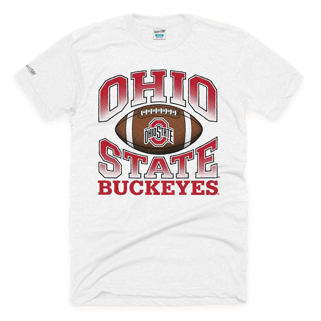 Ohio State Buckeye Fade tee in White by Youngstown Clothing Co.