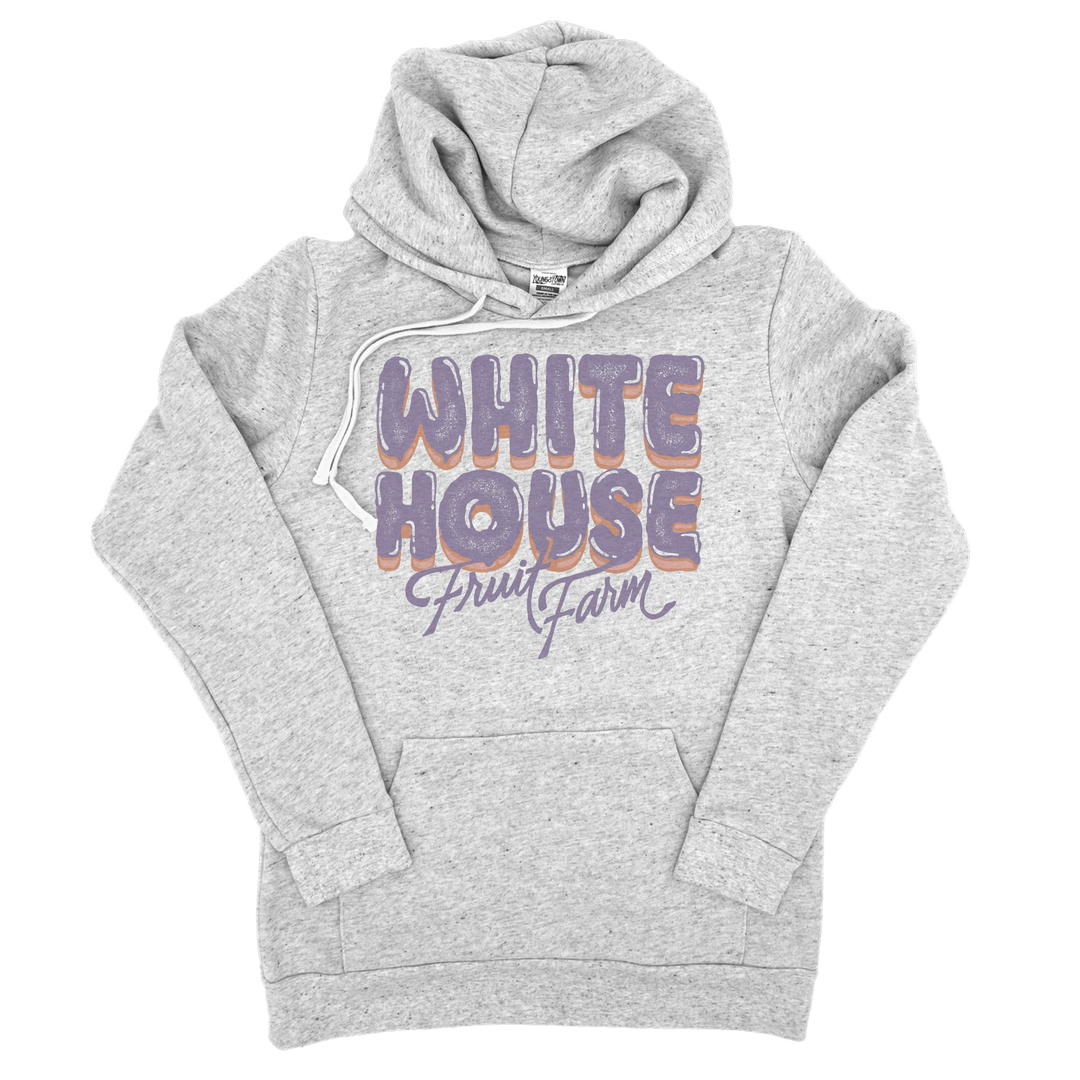 White House Fruit Farm Donut Letters Hoodie in Heather Ash by Youngstown Clothing Co.