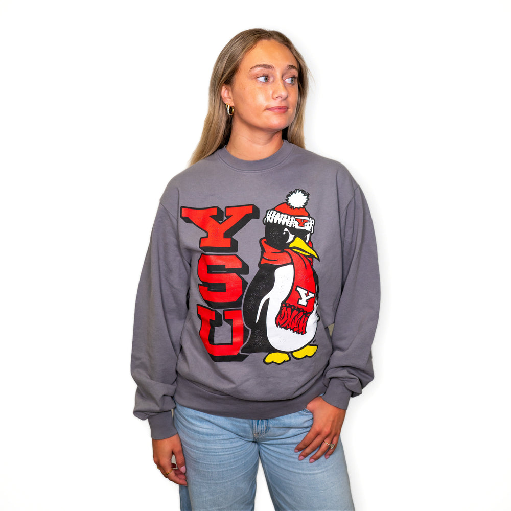Block Pete College Crew crewneck sweatshirt, view 2 by Youngstown Clothing Co.
