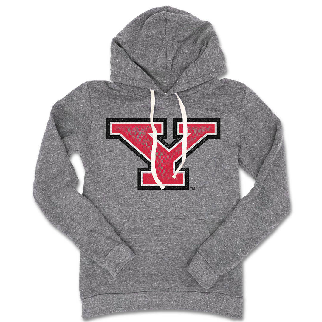 YSU Block Y Vintage Fade (Grey) Hoodie in Heather Vintage Gray by Youngstown Clothing Co.