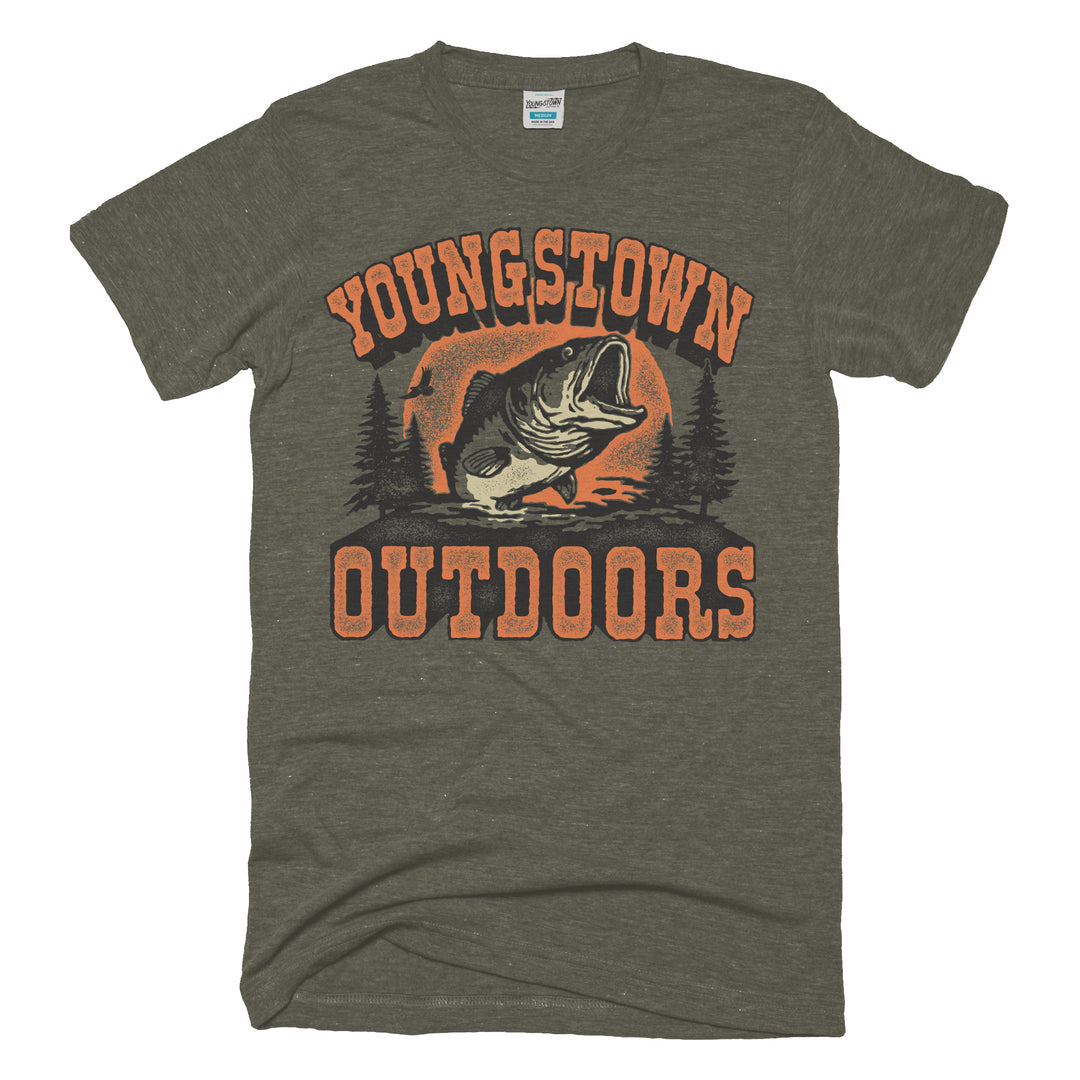 Youngstown Outdoors tee in Heather Forest Green by Youngstown Clothing Co.