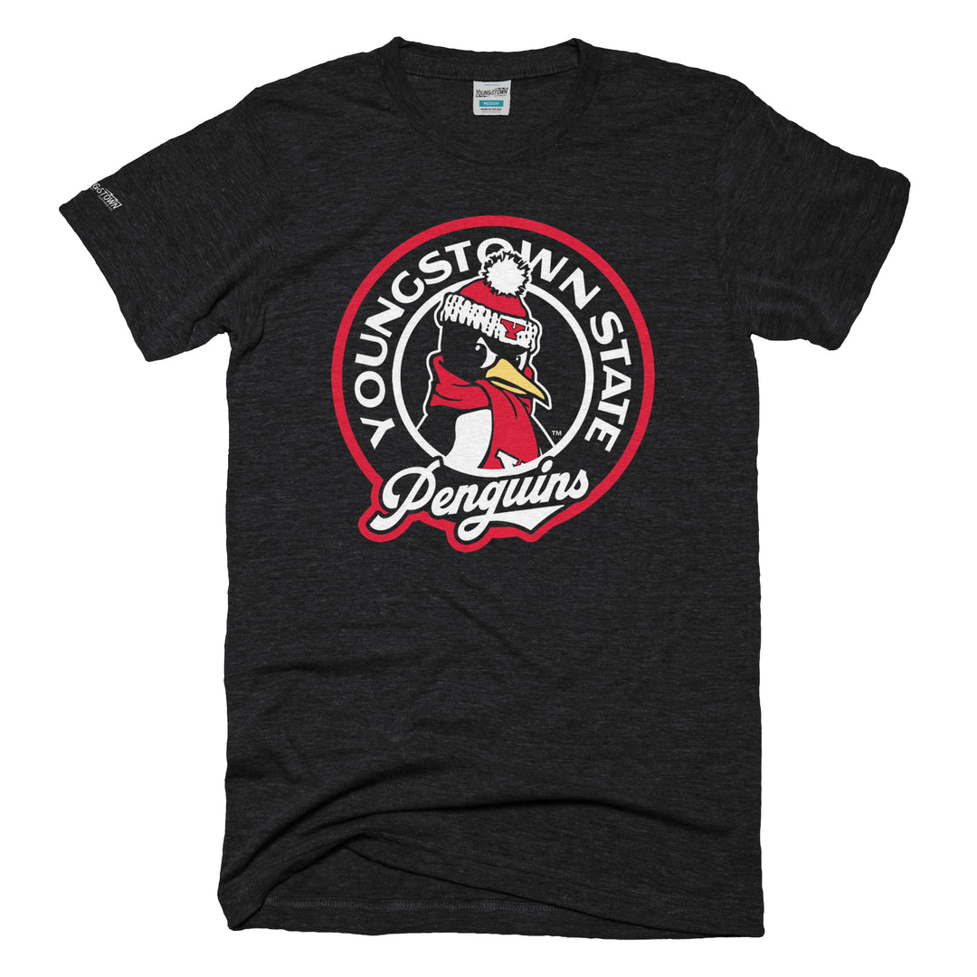 Youngstown State Penguins Badge tee in Heather Black by Youngstown Clothing Co.