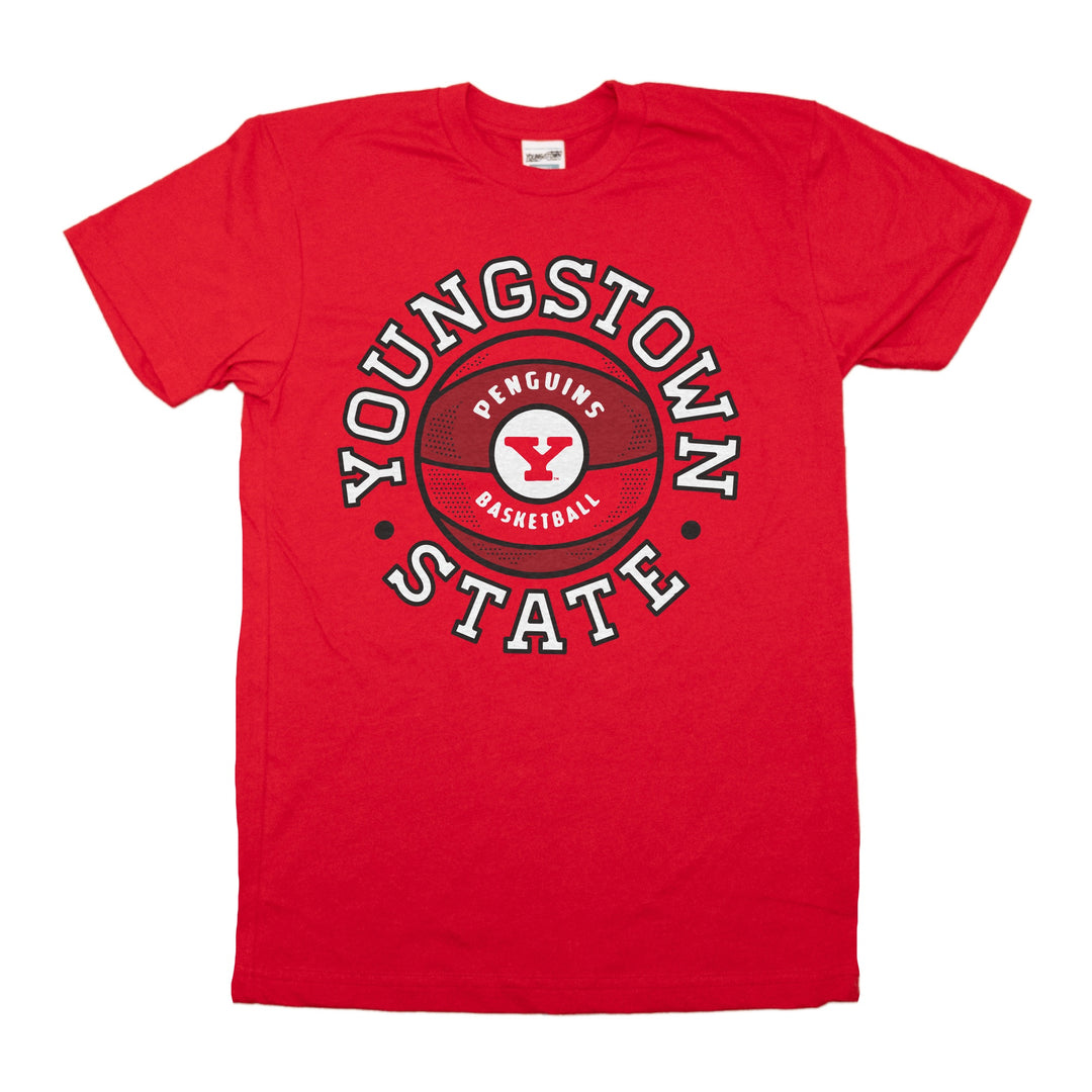 Youngstown State Penguins Basketball tee in Heather Red by Youngstown Clothing Co.