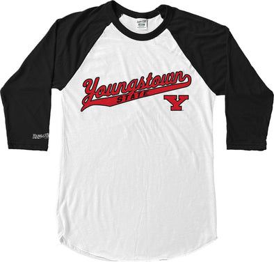 Youngstown State Script Baseball Tee