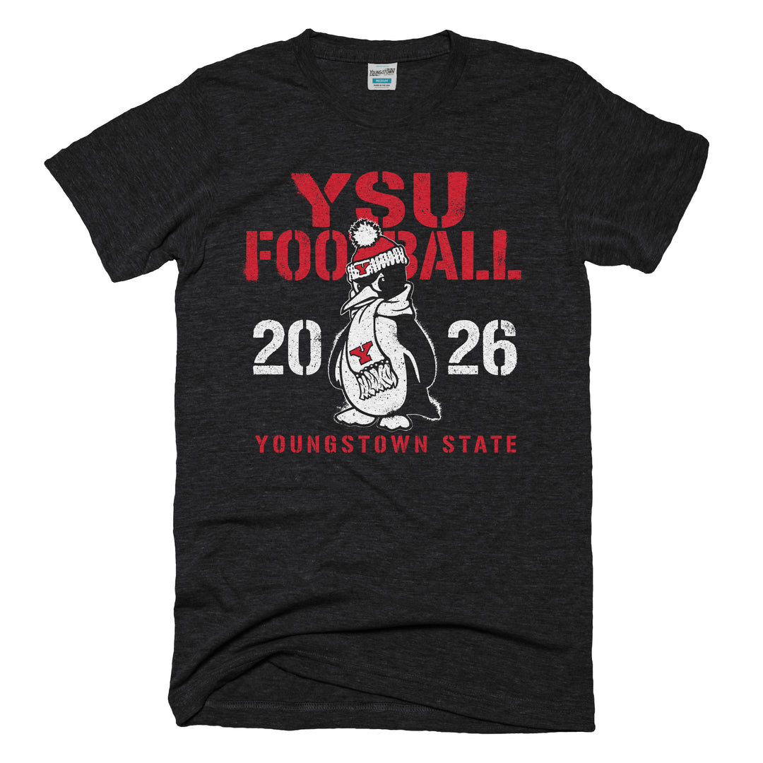 YSU Football 2026 Schedule Tee in Heather Black by Youngstown Clothing Co.