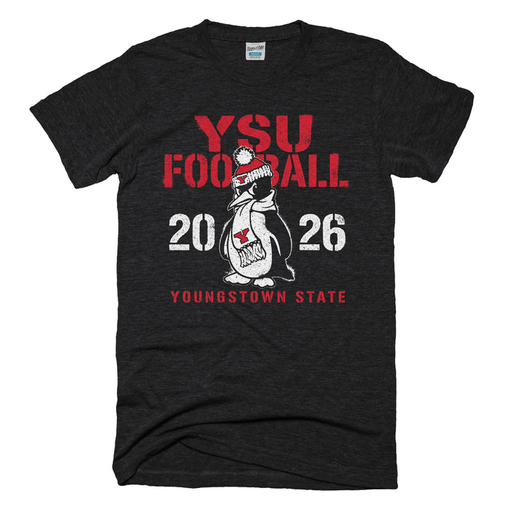 YSU Football 2026 Schedule Tee in Heather Black by Youngstown Clothing Co.