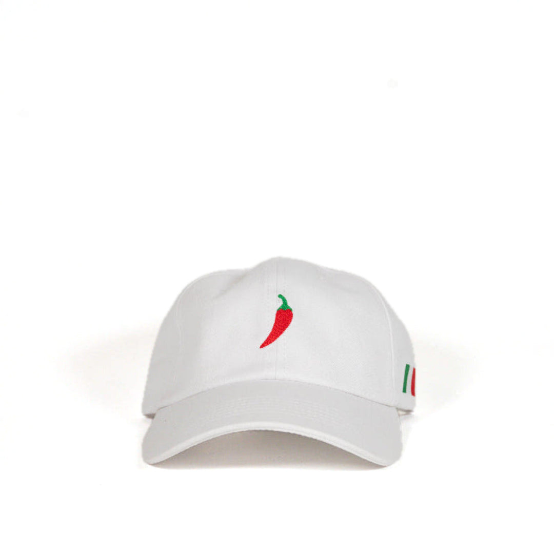 Italian Hot Pepper Dad Hat in White by Youngstown Clothing Co.