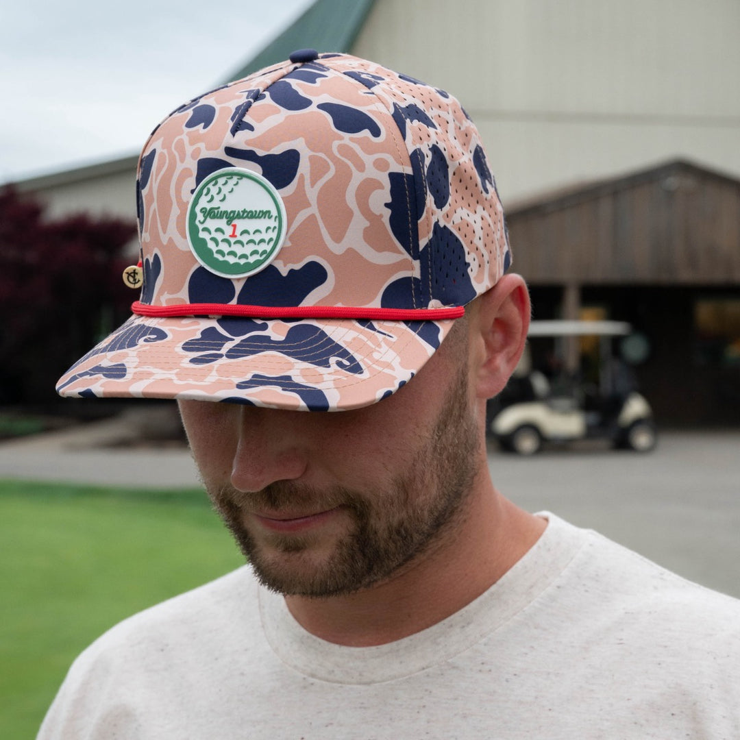 Yo V1x Golf Performance Snapback Hat, view 3 by Youngstown Clothing Co.