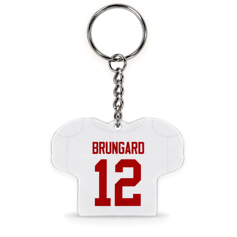 Beau Brungard #12 jersey keychain, back with BRUNGARD 12
