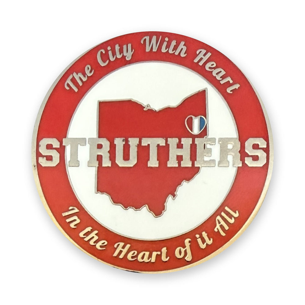 Big Boy USA 250 coin, back: Struthers, The City With Heart, In the Heart of it All