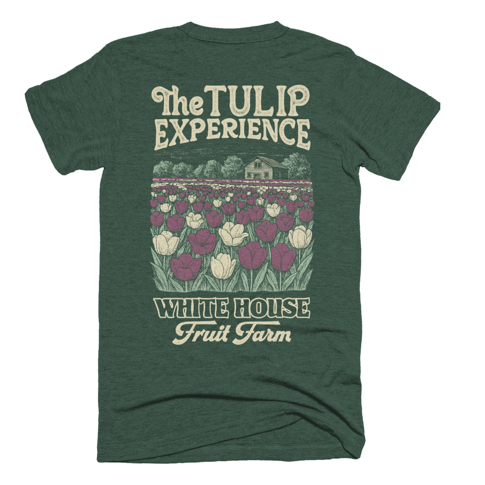 White House Fruit Farm The Tulip Experience (Forest) tee, view 2 by Youngstown Clothing Co.