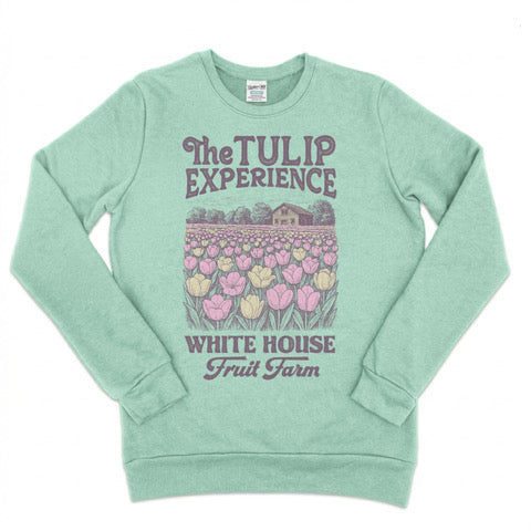 White House Fruit Farm The Tulip Experience Sweatshirt (Field) in Heather Pistachio by Youngstown Clothing Co.