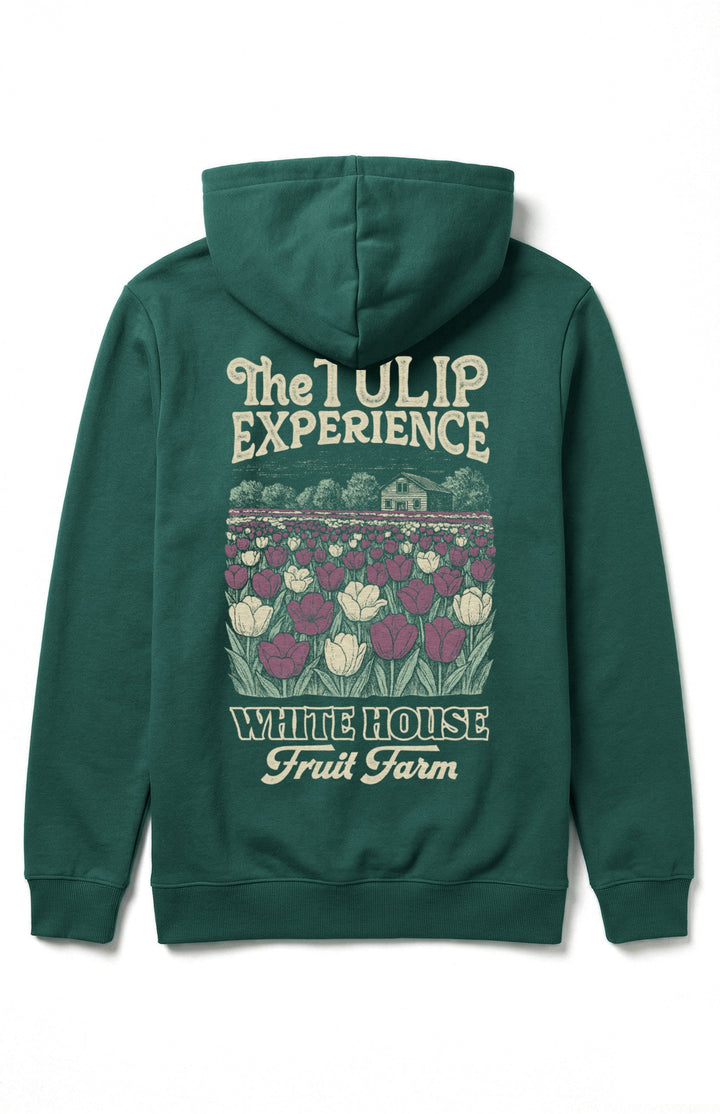 White House Fruit Farm The Tulip Experience Hoodie (Forest), view 2 by Youngstown Clothing Co.