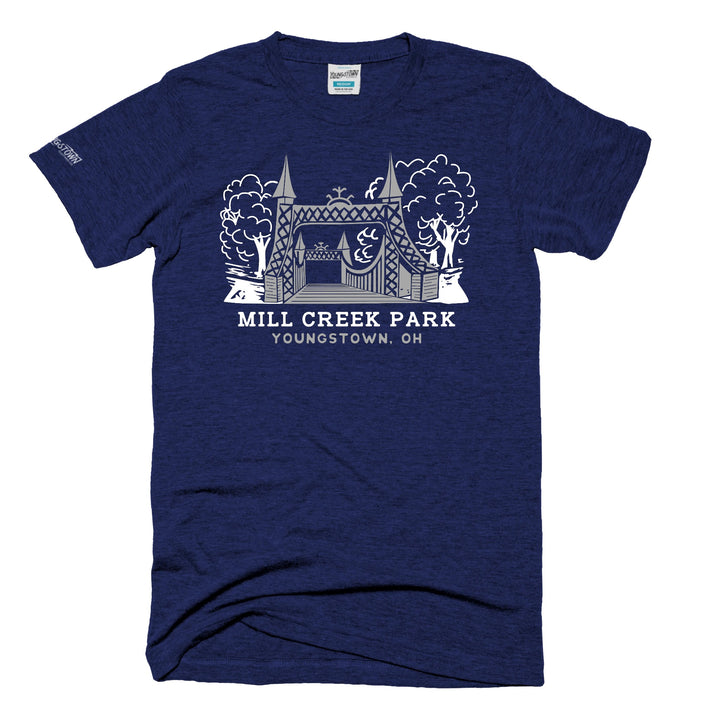 Mill Creek Park Bridge tee in Heather Navy by Youngstown Clothing Co.
