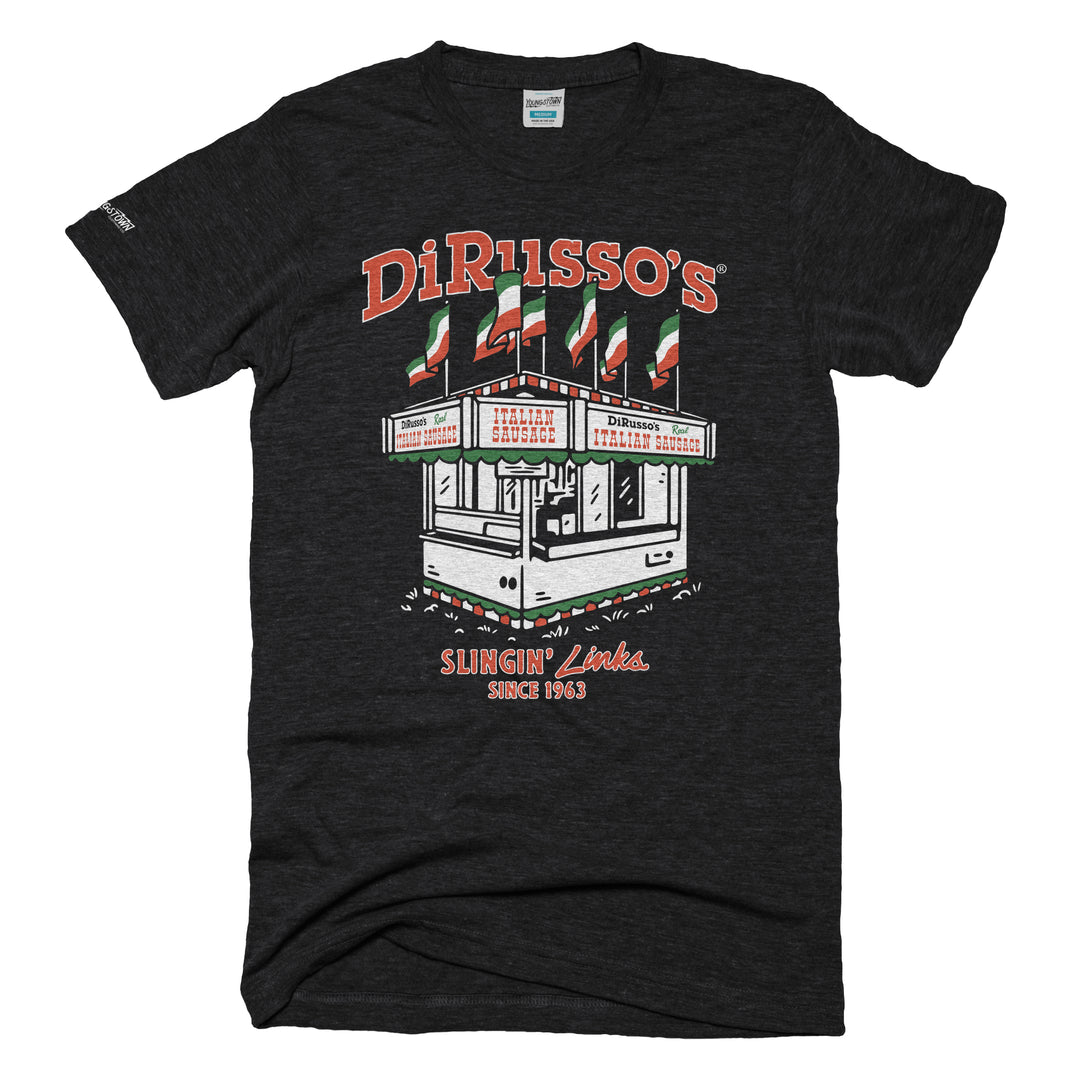 Dirusso's Cart tee in Heather Black by Youngstown Clothing Co.