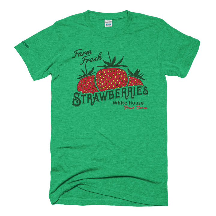 White House Fruit Farm Strawberries tee in Heather Green by Youngstown Clothing Co.