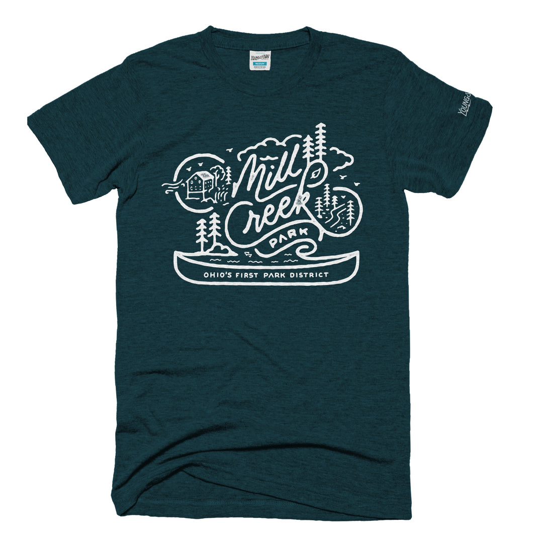 Mill Creek Park tee in Heather Midnight Forest by Youngstown Clothing Co.