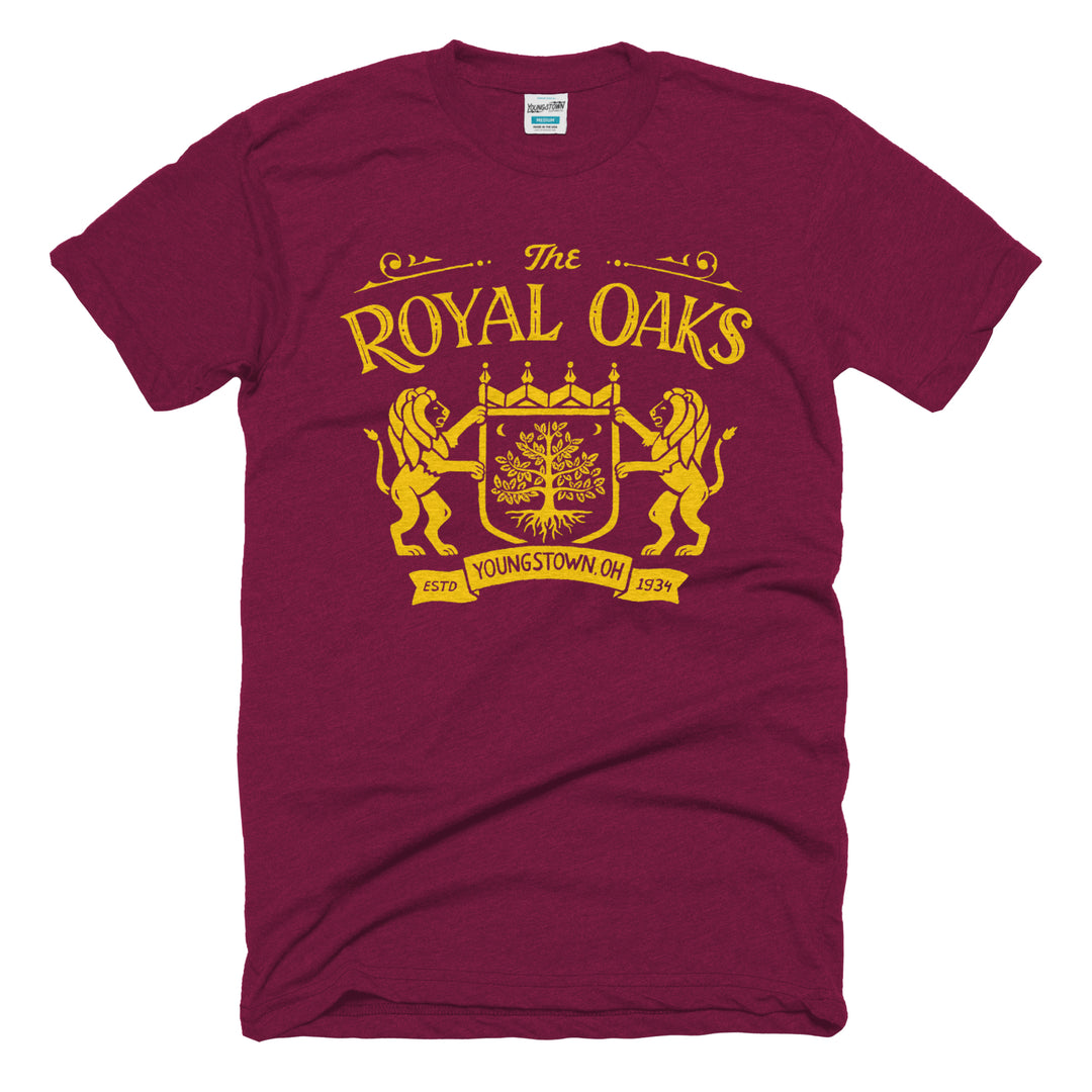 Royal Oaks tee in Heather Maroon by Youngstown Clothing Co.