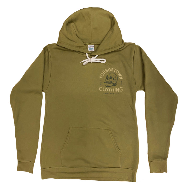 YCC Skull Hoodie in Olive by Youngstown Clothing Co.