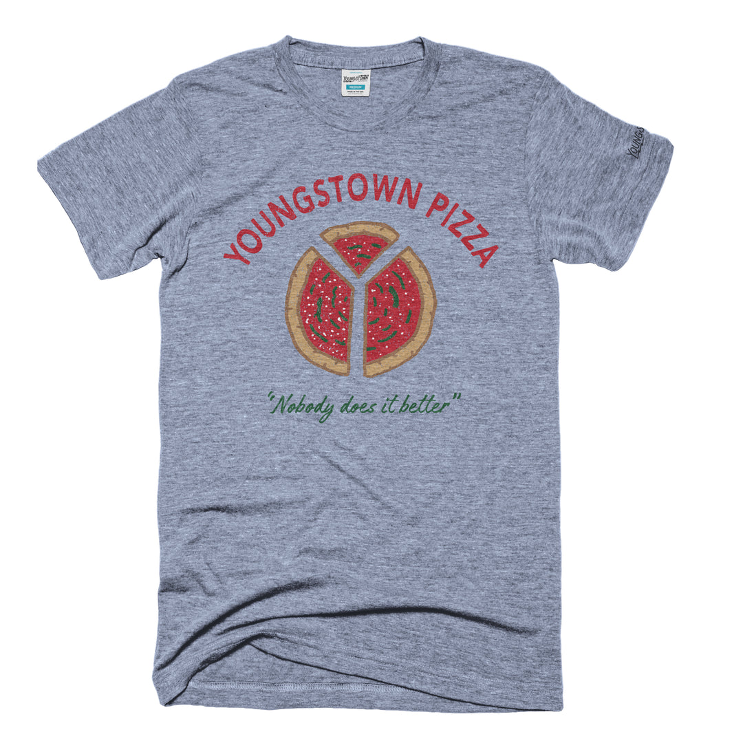 Youngstown Pizza tee in Heather Gray by Youngstown Clothing Co.