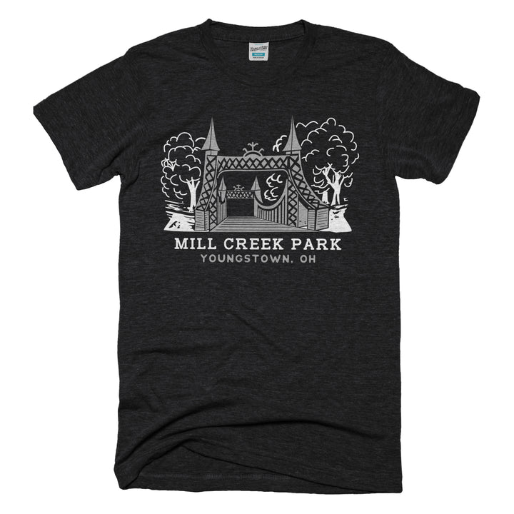 Mill Creek Park Bridge tee in Heather Black by Youngstown Clothing Co.
